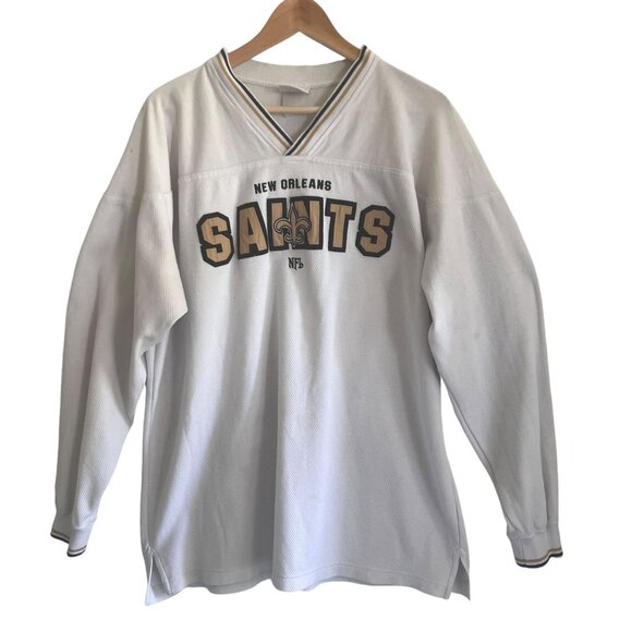 Vintage New Orleans Saints NFL Pullover Jersey Size XL V-Neck Long Sleeve - Picture 1 of 13